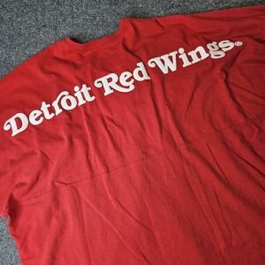 Detroit Red Wings Longsleeve Shirt Lace Up Neck Graphic Print Size XXL Fanatics